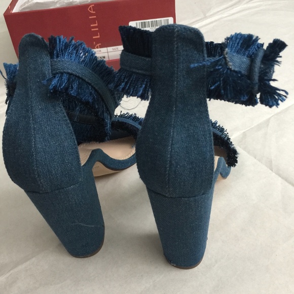 Liliana Denim fridge heeled Sandals - Picture 4 of 6